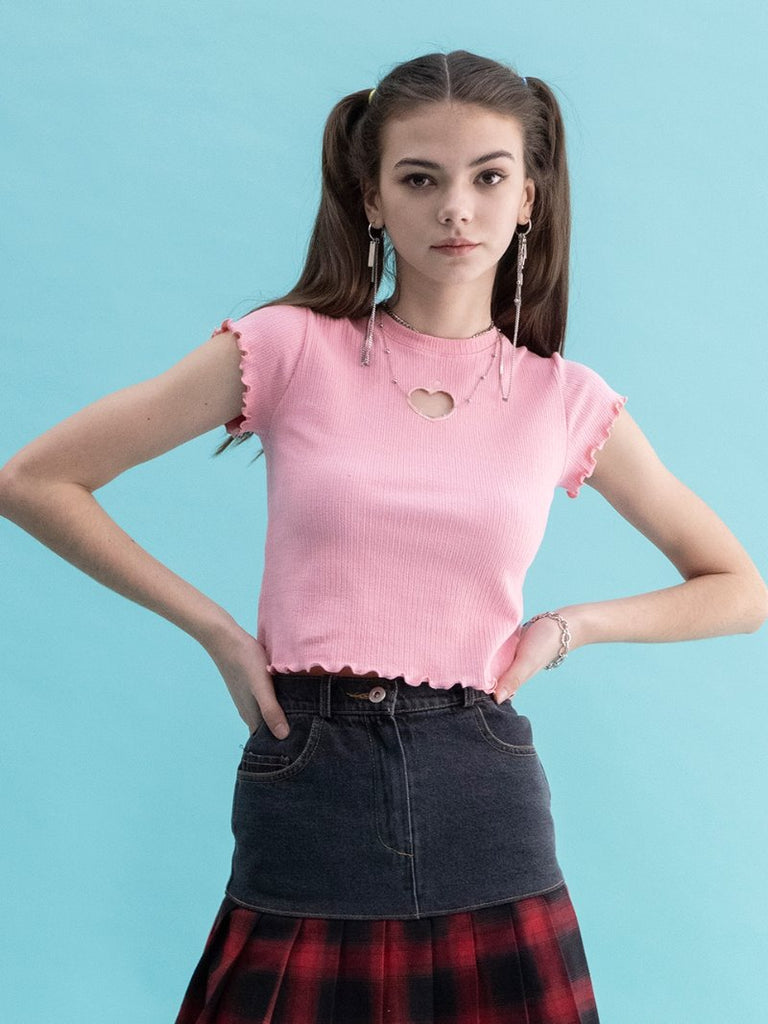 BABLETWO  (ビーエーブルトゥー)      Punching Peach T-shirts (PINK)