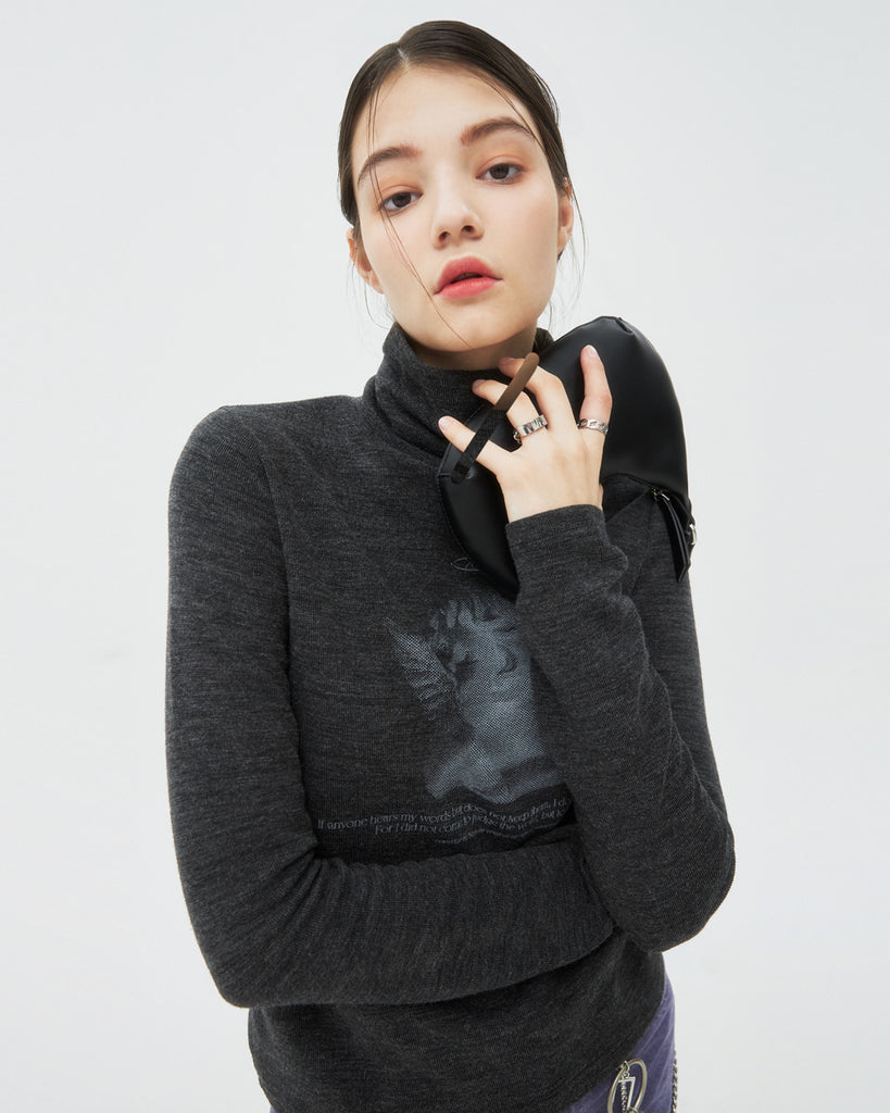 NCOVER(エンカバー)PLASTER CAST TURTLENECK KNIT-BLACK