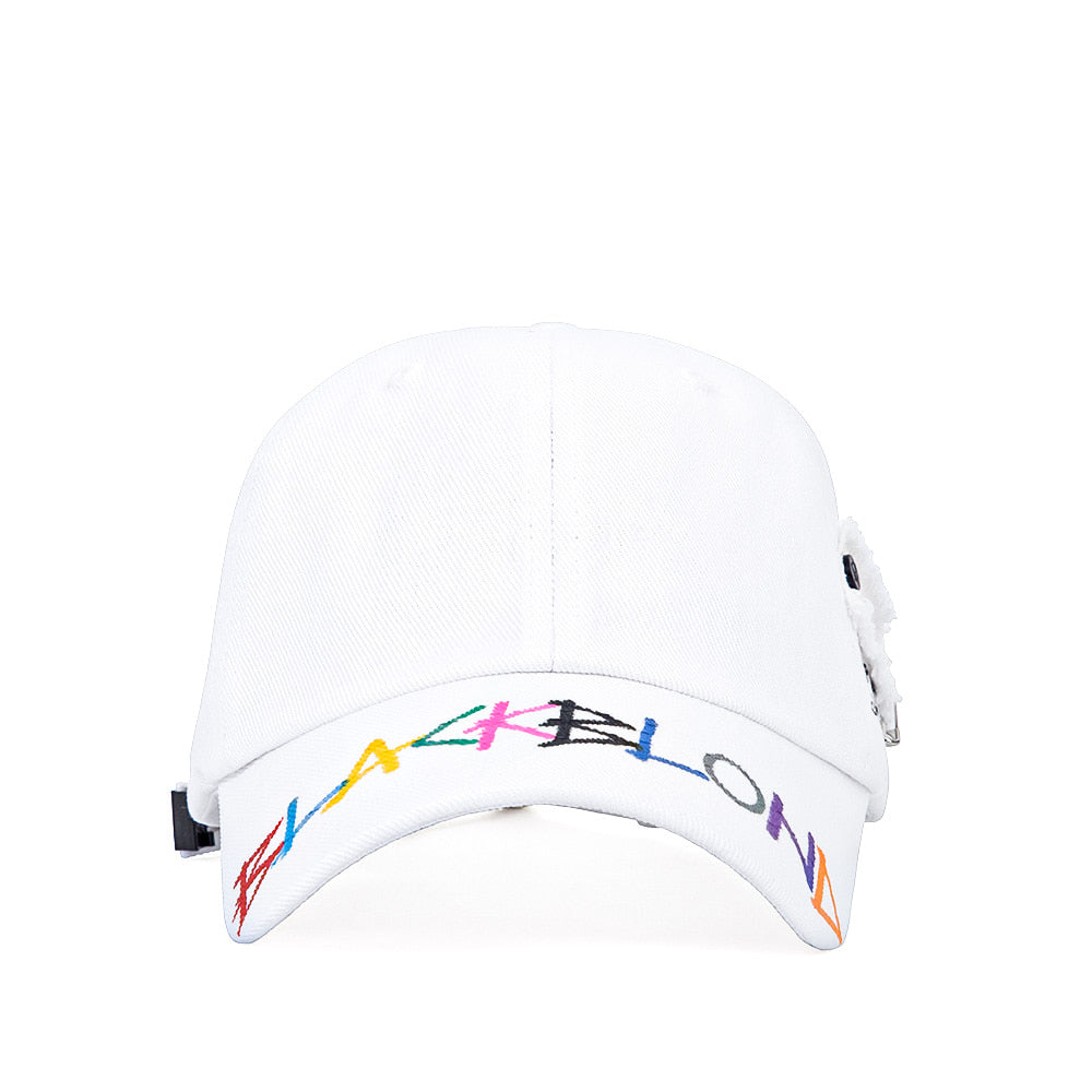 ブラックブロンド(BLACKBLOND) BBD Slogan Patch Rainbow Graffiti Logo Cap (White)