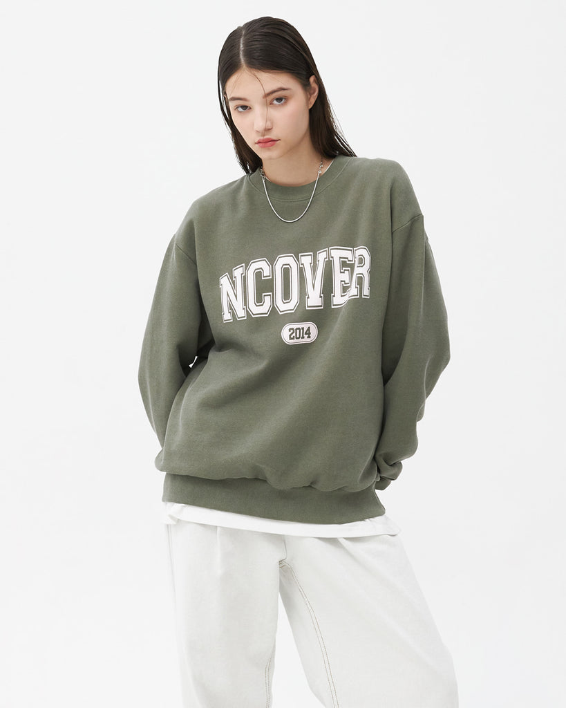 NCOVER(エンカバー)PIGMENT CRACK LOGO SWEATSHIRT-KHAKI