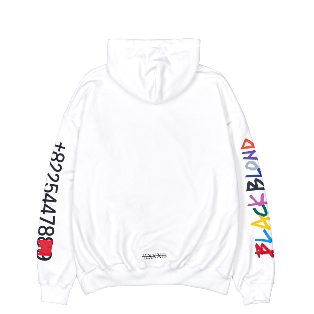ブラックブロンド(BLACKBLOND) BBD Rainbow Graffiti Logo Number Hoodie (White)
