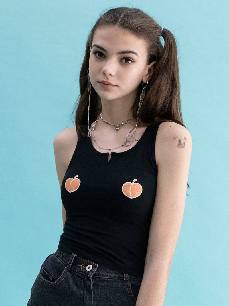 BABLETWO  (ビーエーブルトゥー)    Double Peach Top (BLACK)