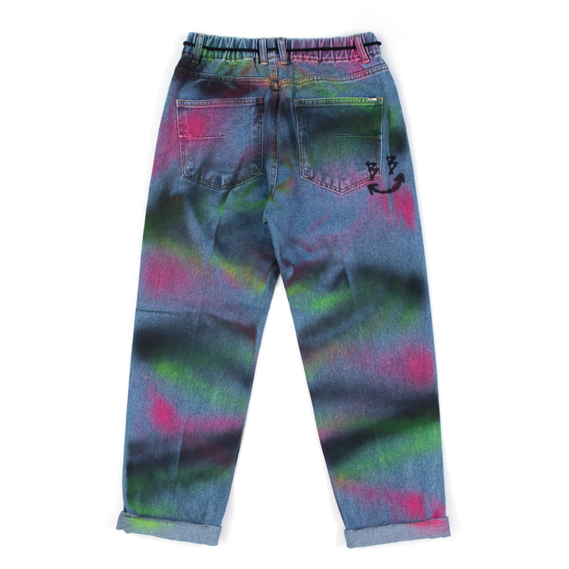 ブラックブロンド(BLACKBLOND) BBD Sprayed Custom Denim Pants (Blue)
