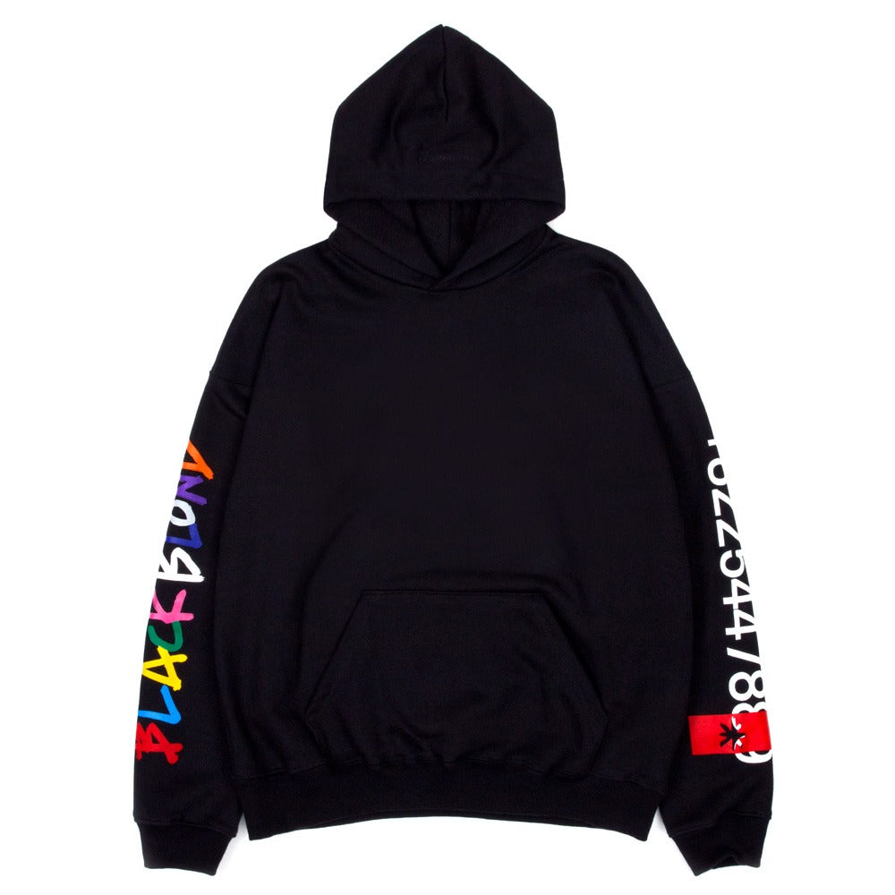 ブラックブロンド(BLACKBLOND) BBD Rainbow Graffiti Logo Number Hoodie (Black)