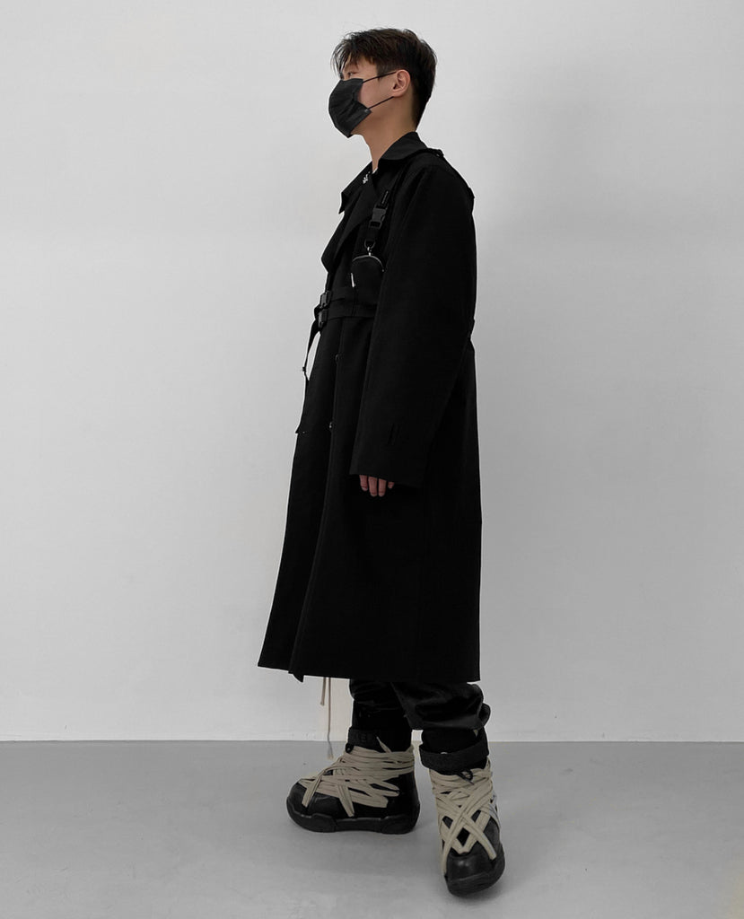 トレンディウビ(Trendywoobi) Tr Black strap trenchcoat ver.2