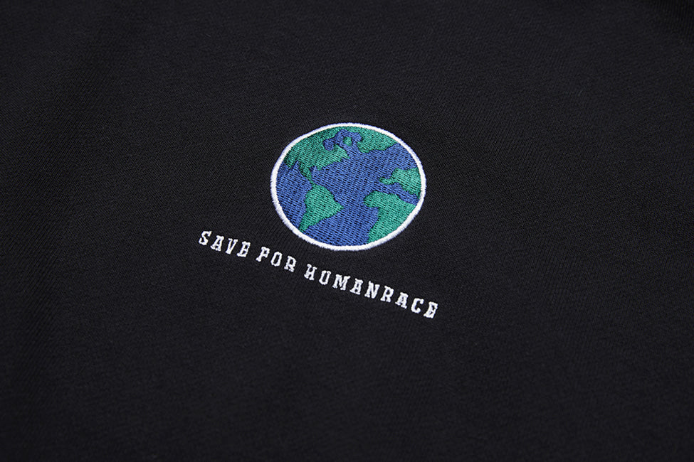QUIETIST (クワイエティスト)  Save For Human-race Sweat-Hood (black)