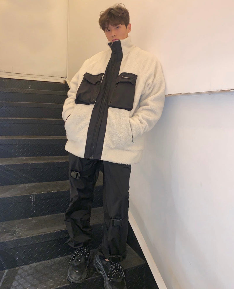 トレンディウビ(Trendywoobi) oversize fleece jacket Ivory