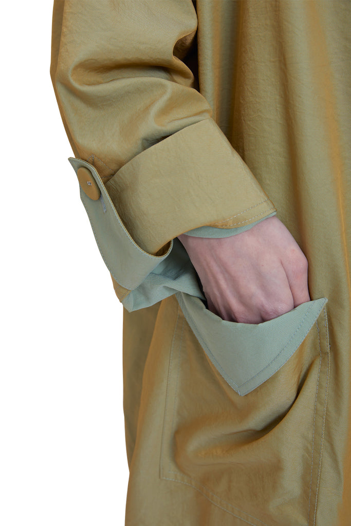 レイブレス(LABELESS) GREEN UPSIDE DOWN LONG COAT