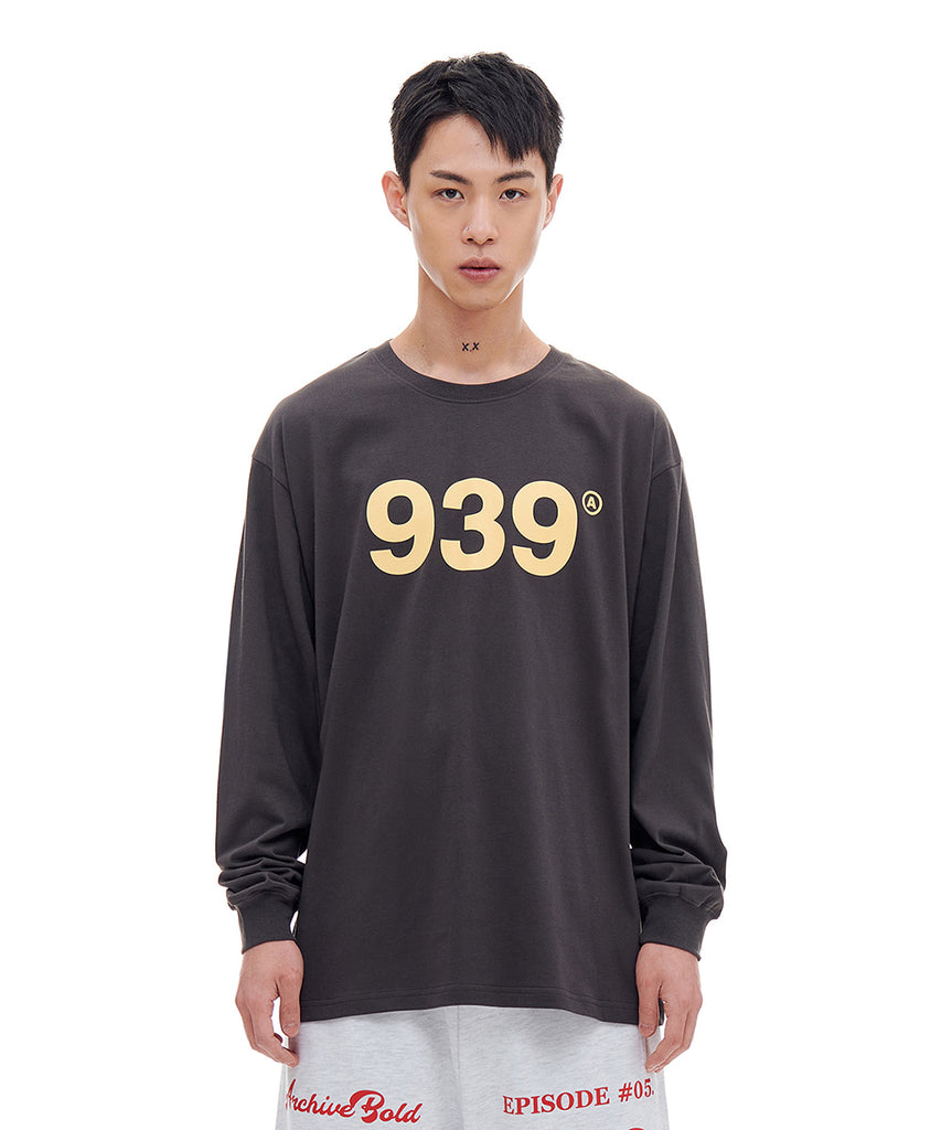 ARCHIVE BOLD (アーカイブボールド) 939 LOGO LONG SLEEVE (DARK GRAY)