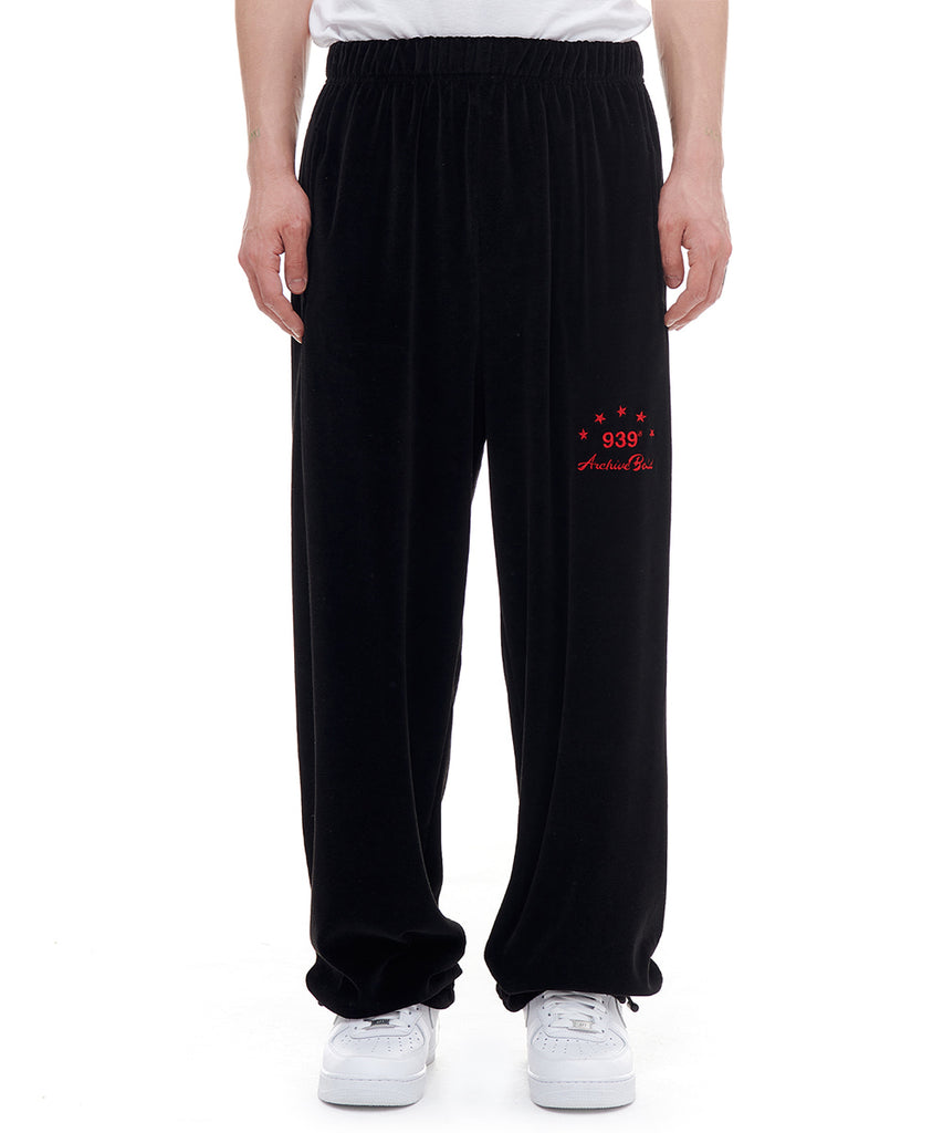 ARCHIVE BOLD (アーカイブボールド) VELOUR SWEAT PANTS (BLACK)