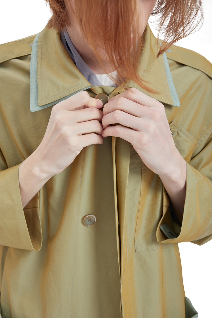 レイブレス(LABELESS) GREEN UPSIDE DOWN LONG COAT