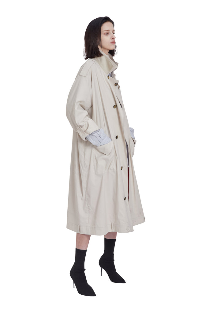 レイブレス(LABELESS) IVORY UPSIDE DOWN LONG COAT