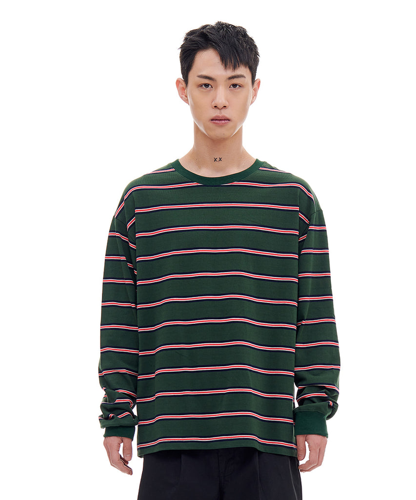 ARCHIVE BOLD (アーカイブボールド) STRIPE LONG SLEEVE (GREEN)
