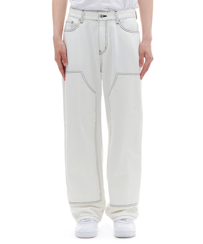 ARCHIVE BOLD (アーカイブボールド) DOUBLE KNEE DENIM PANTS (IVORY)