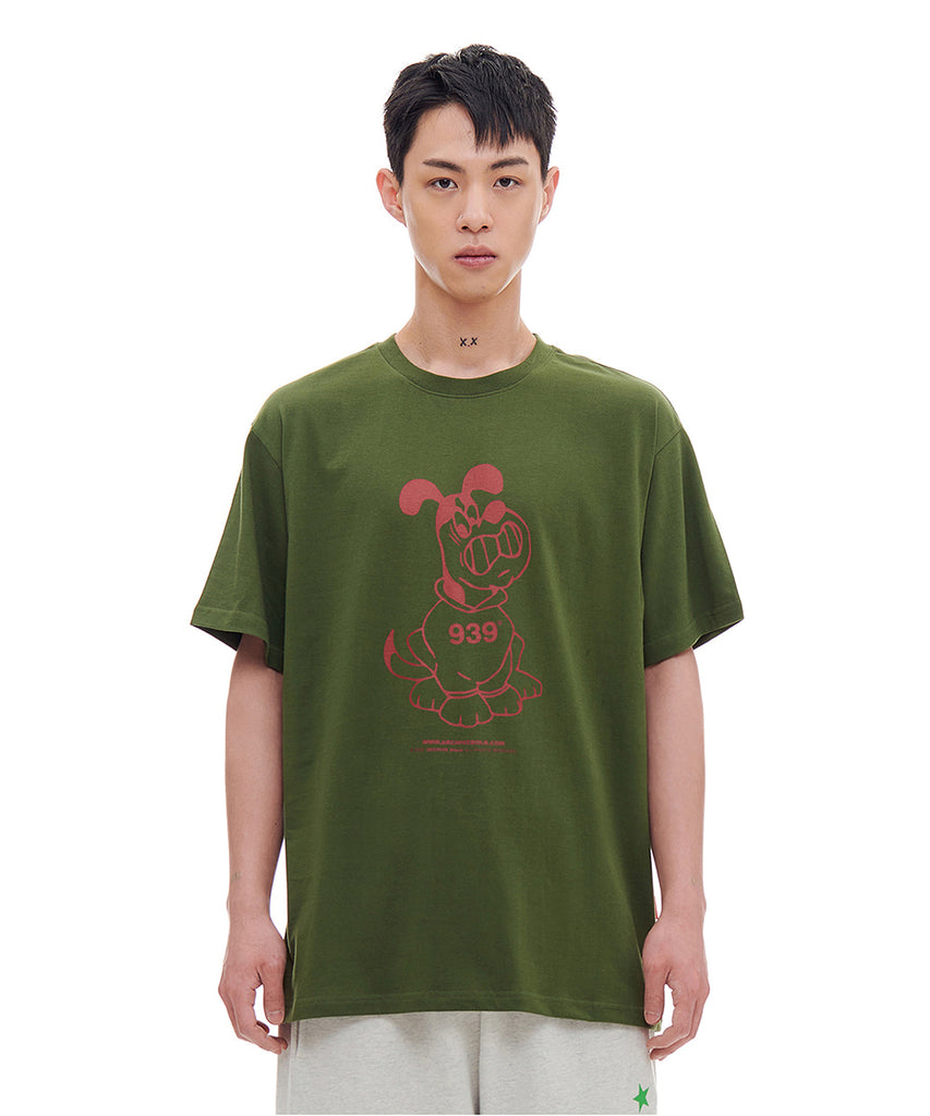 ARCHIVE BOLD (アーカイブボールド) BAD BEAGLE T-SHIRTS (KHAKI)