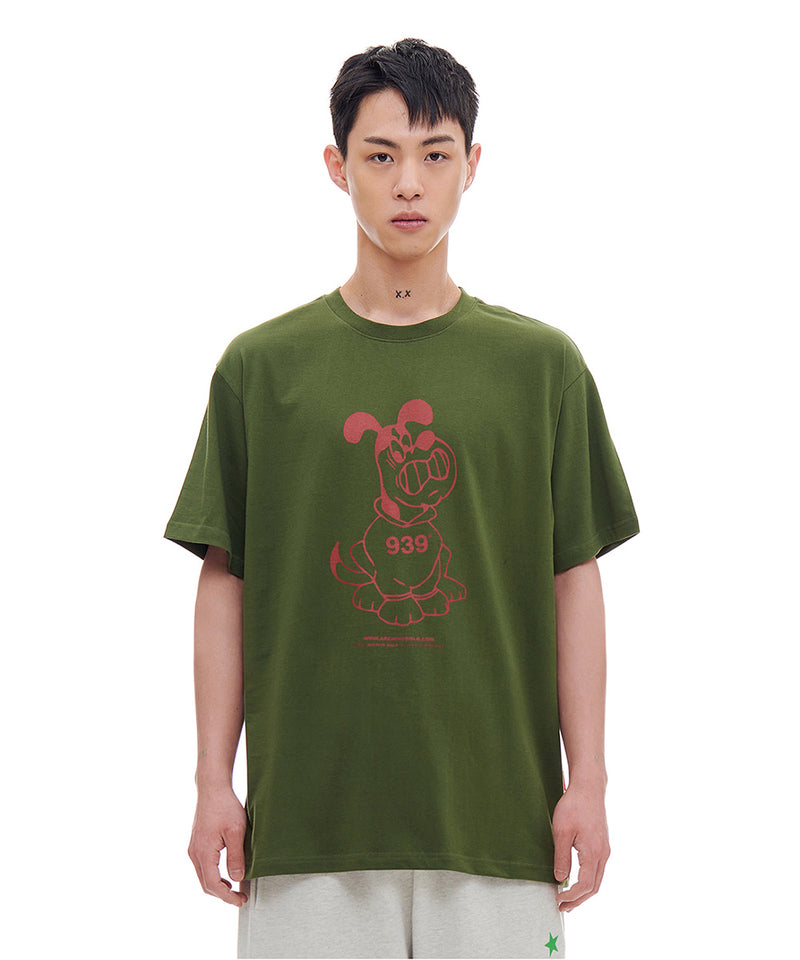 ARCHIVE BOLD (アーカイブボールド) BAD BEAGLE T-SHIRTS (KHAKI)