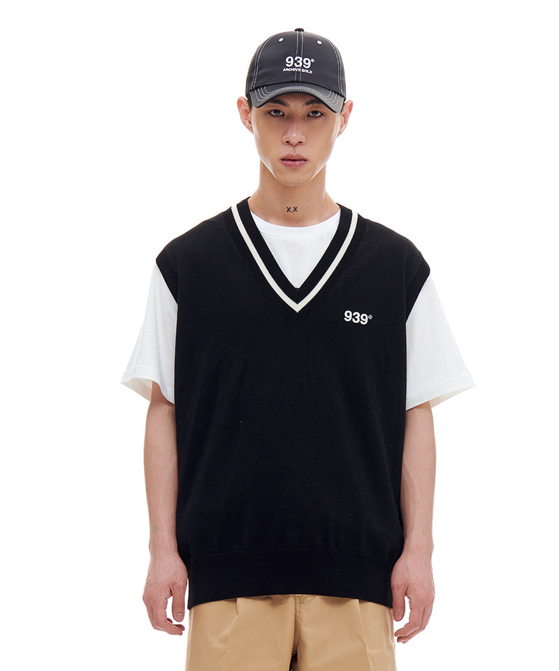 ARCHIVE BOLD (アーカイブボールド) LIGHT KNIT VEST (BLACK)