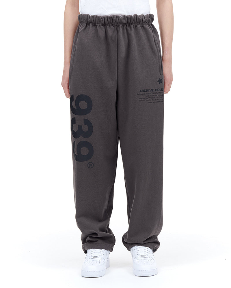 ARCHIVE BOLD (アーカイブボールド) 939 LOGO SWEAT PANTS (DARK GRAY)