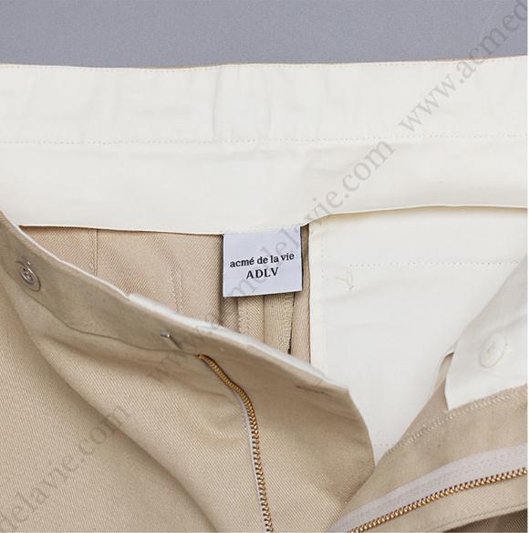 アクメドラビ(acme' de la vie) ADLV COTTON PANTS BEIGE Beige cotton pants