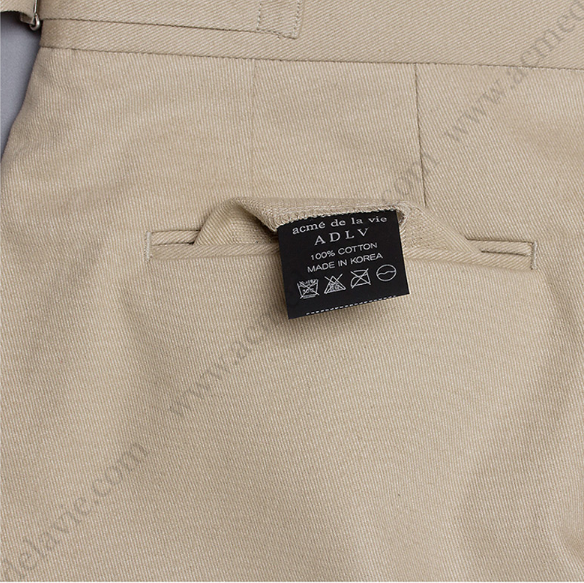 アクメドラビ(acme' de la vie) ADLV COTTON PANTS BEIGE Beige cotton pants