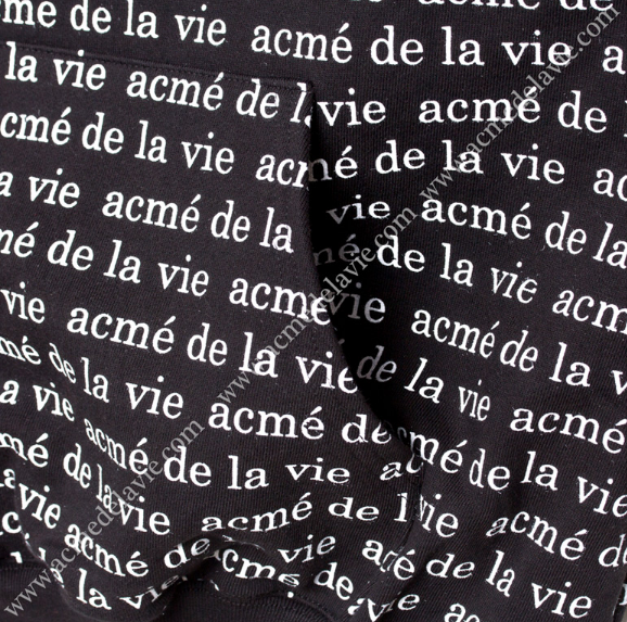 アクメドラビ(acme' de la vie) ADLV BLACK HOODIE LETTERING PATTERN