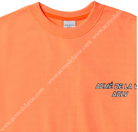 アクメドラビ(acme' de la vie) ADLV SWEATSHIRT "I CAN'T TAKE IT" NEON ORANGE