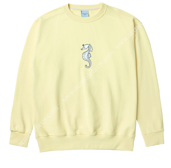 アクメドラビ(acme' de la vie) ADLV SEAHORSE SWEATSHIRT LIGHT YELLOW