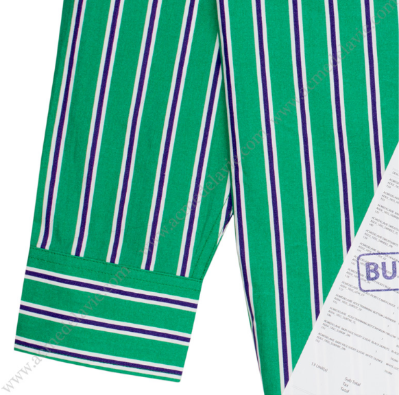 アクメドラビ(acme' de la vie) ADLV STRIPE SHIRT GREEN