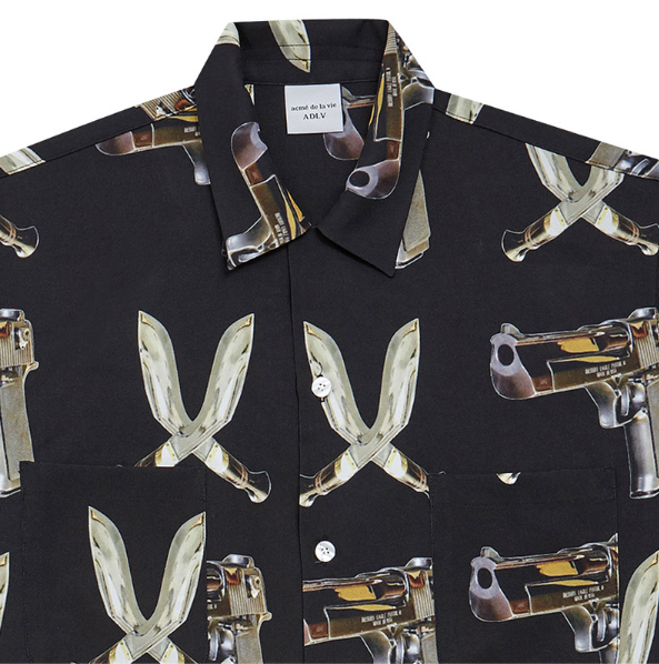 アクメドラビ(acme' de la vie) ADLV DIGITAL PRINTING SHIRT (ブラック)