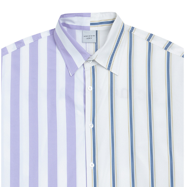 アクメドラビ(acme' de la vie) ADLV HALF SHIRT WHITE / LAVENDER