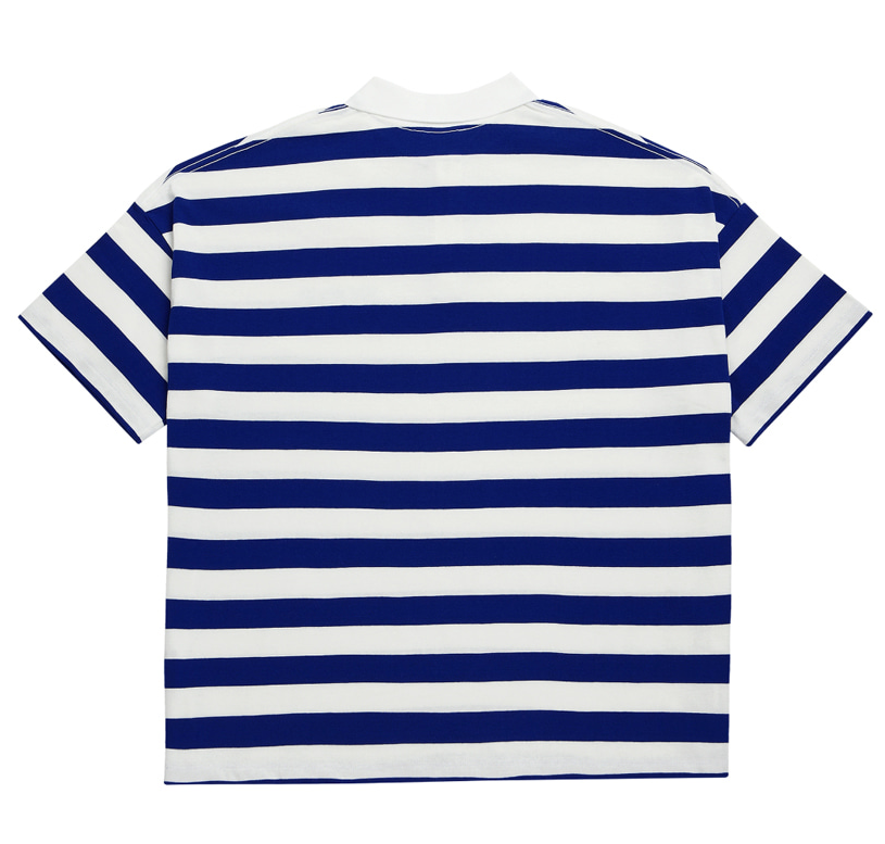 アクメドラビ(acme' de la vie) ADLV STRIPE PIQUE SHIRT (ブルー)
