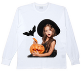 アクメドラビ(acme' de la vie) ADLV BABY FACE LONG SLEEVE WITCH T-SHIRT WHITE