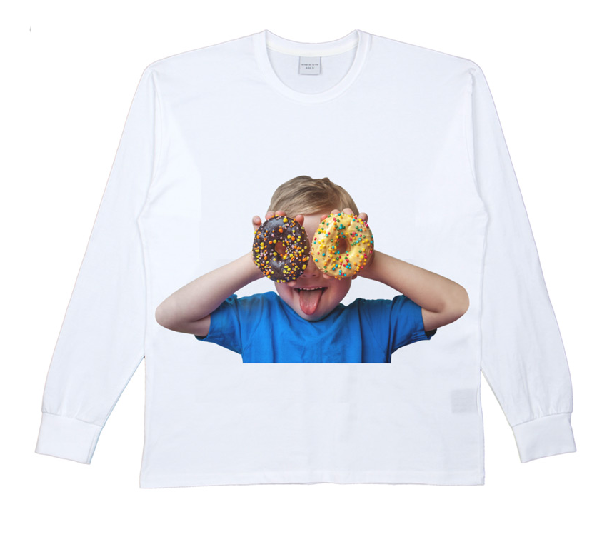 アクメドラビ(acme' de la vie) ADLV BABY FACE LONG SLEEVE DONUTS T-SHIRT WHITE
