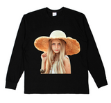 アクメドラビ(acme' de la vie) ADLV BABY FACE LONG SLEEVE STRAW HAT T-SHIRT (ブラック)