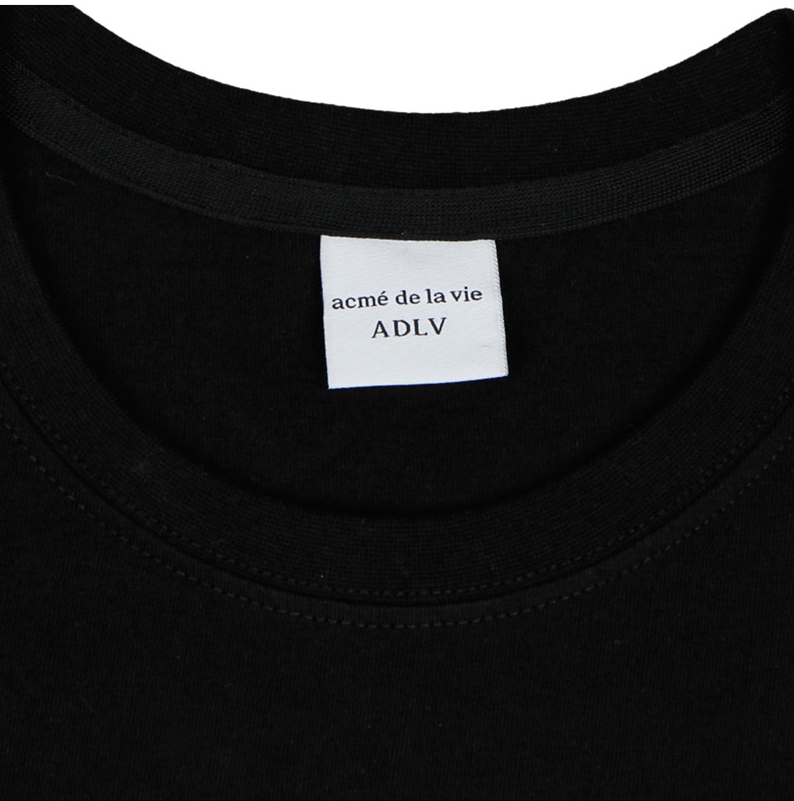 アクメドラビ(acme' de la vie) ADLV BABY FACE LONG SLEEVE STRAW HAT T-SHIRT (ブラック)