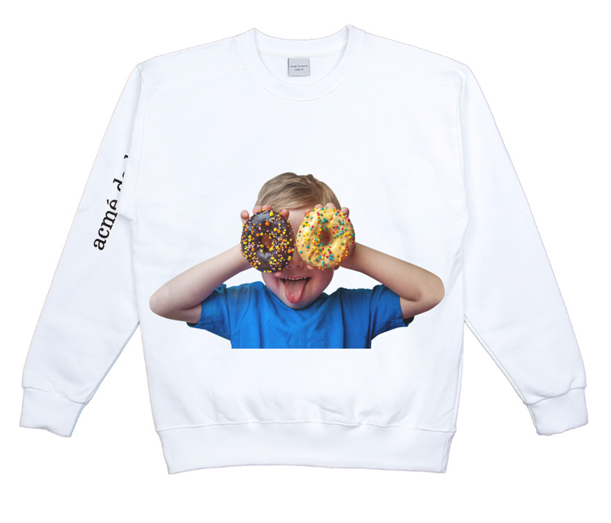 アクメドラビ(acme' de la vie) ADLV BABY FACE DONUTS SWEATSHIRTS WHITE