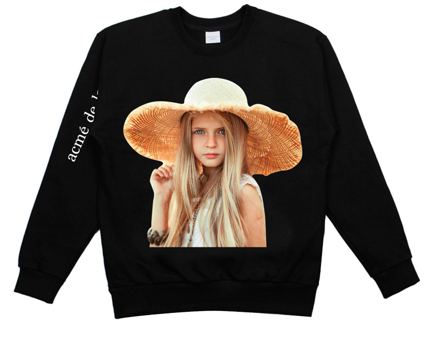 アクメドラビ(acme' de la vie) ADLV BABY FACE STRAW HAT SWEATSHIRTS (ブラック)