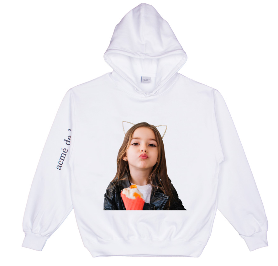 アクメドラビ(acme' de la vie) ADLV BABY FACE KISS HOODIE WHITE