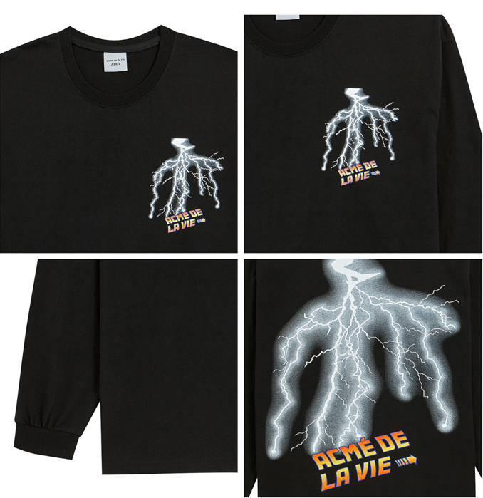 アクメドラビ(acme' de la vie) ADLV LONG SLEEVE T-SHIRT Lightning (ブラック)