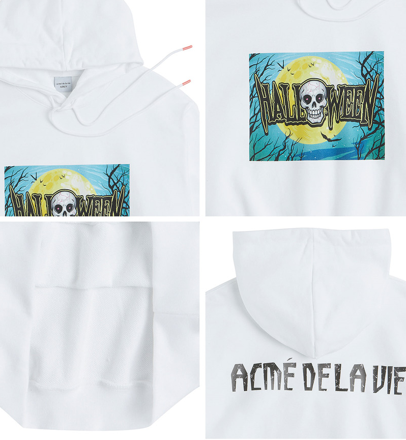 アクメドラビ(acme' de la vie) ADLV DIGITAL PRINTING HOODIE HALLOWEEN WHITE