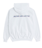 アクメドラビ(acme' de la vie) ADLV DIGITAL PRINTING HOODIE PURPLE PAINT WHITE