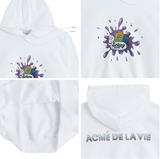 アクメドラビ(acme' de la vie) ADLV DIGITAL PRINTING HOODIE PURPLE PAINT WHITE