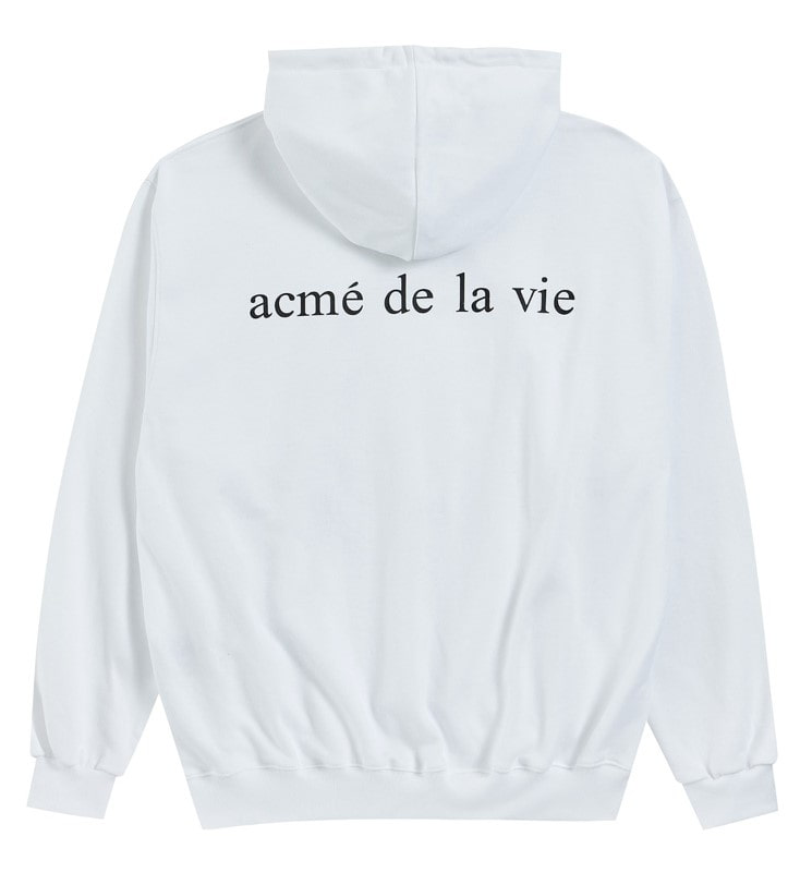 アクメドラビ(acme' de la vie) ADLV BABY FACE HOODIE WHITE MUFFLER (WHITE)