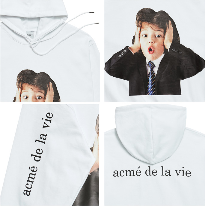 アクメドラビ(acme' de la vie) ADLV BABY FACE HOODIE WHITE BEETHOVEN (WHITE)