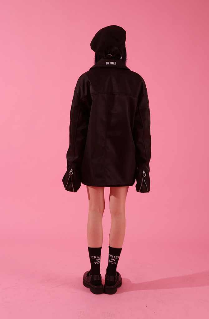 ベーシックコットン(BASIC COTTON) None Zipper Jacket (ブラック)