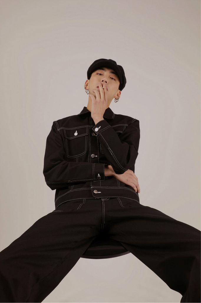 ベーシックコットン(BASIC COTTON) Basic Stitch Jacket (ブラック)