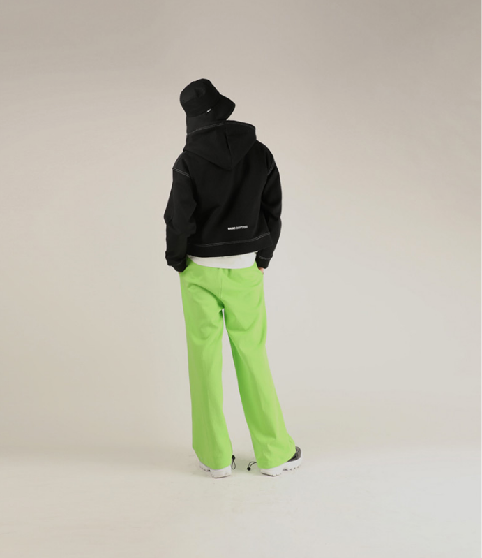 ベーシックコットン(BASIC COTTON) BCN Stitch Hoodie (ブラック)