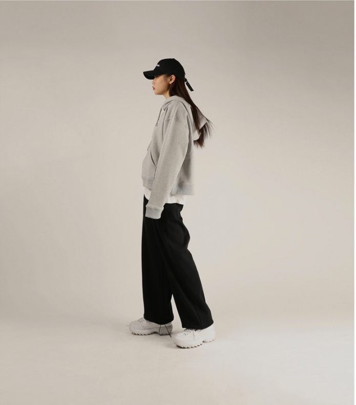 ベーシックコットン(BASIC COTTON) BCN Stitch Hoodie (グレー)