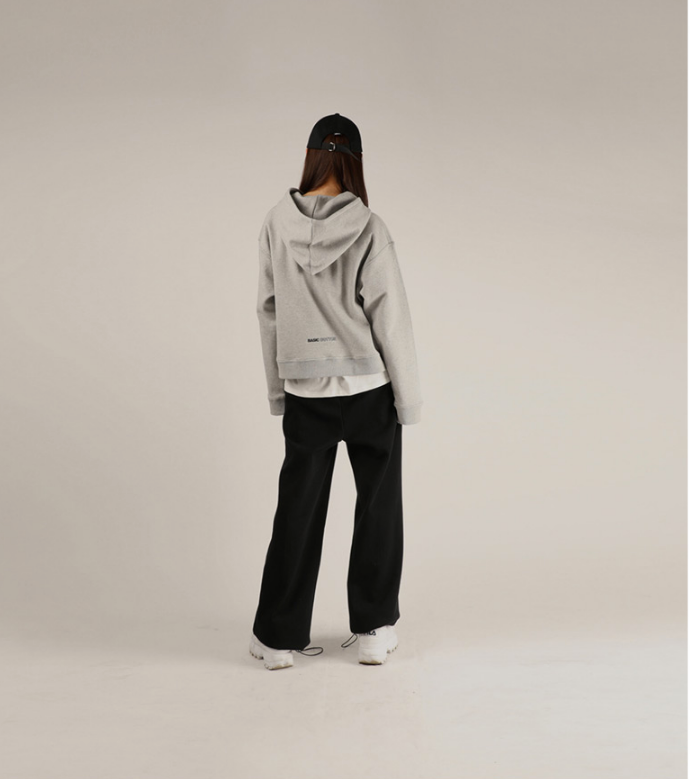 ベーシックコットン(BASIC COTTON) BCN Stitch Hoodie (グレー)