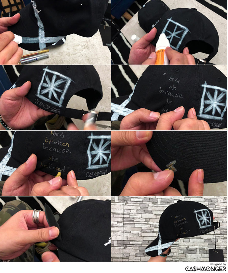 ブラックブロンド(BLACKBLOND) BBD Script Logo Cap Feather Graffiti Ver. (White)